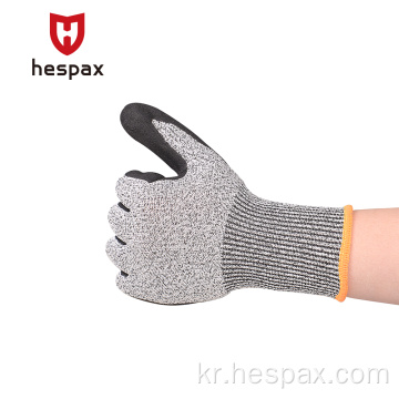 HESPAX 컷 보호 HPPE 안전 장갑 니트릴 담근